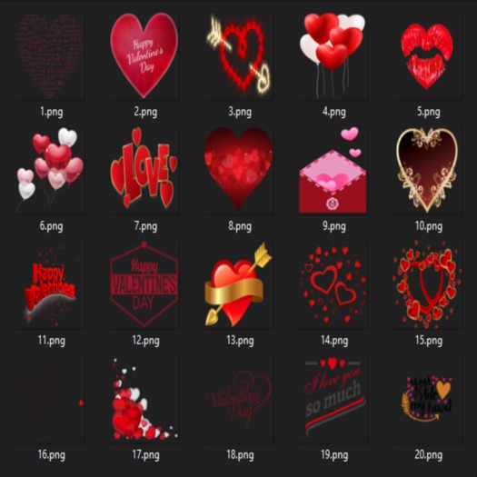 Valentines Day PNG Full Perm Textures Set #1 1024X1024 "BOXED"