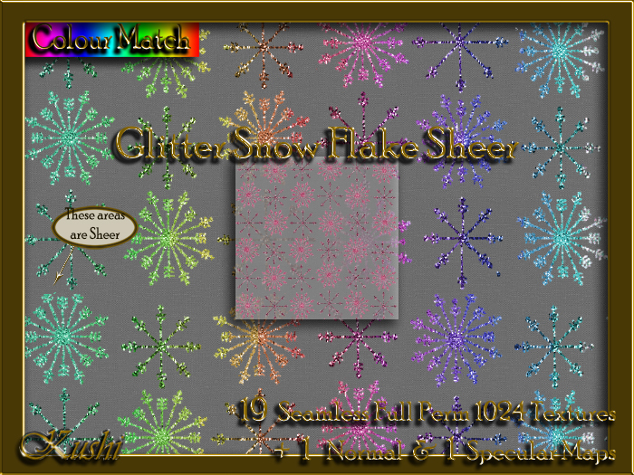 Glitter Snow Flake Sheer Textures