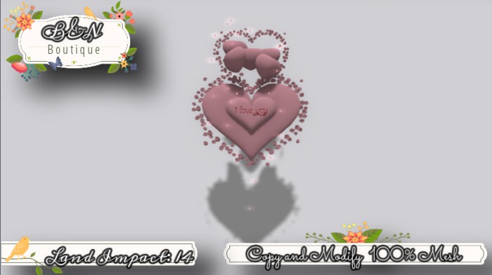 B&N  Heart decoration_pink