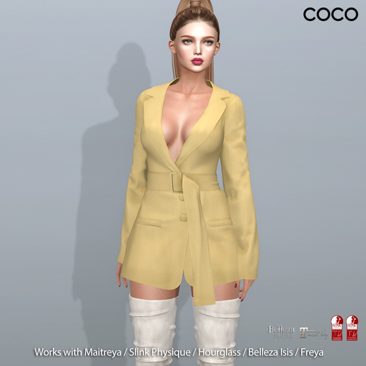 *COCO*_BeltedBlazerDress_Cream