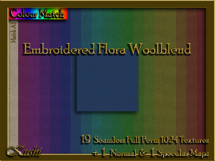 !Kushi! EmbroideredFloraWOOLBLEND Textures -WearToUnpack