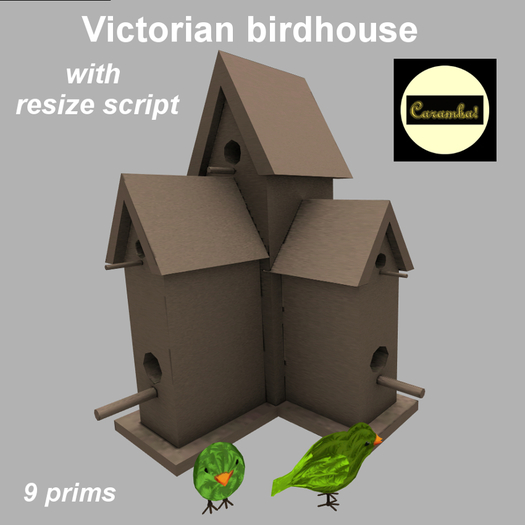 Victorian birdhouse with resize script