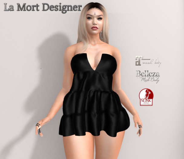 .LM. Dress Ruffle Black  - Rezz