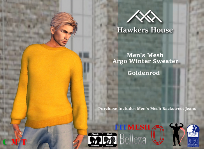 *HH* Men's Mesh Argo Winter Sweater Goldenrod