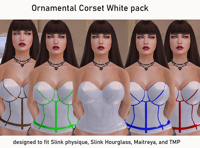 ~MV~ Ornamental Corset White pack