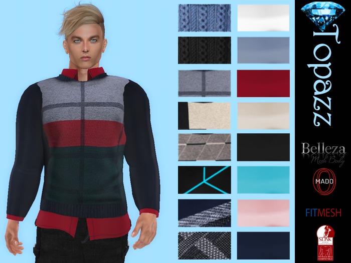 Topazz-TMS009-Mens pullover with shirt