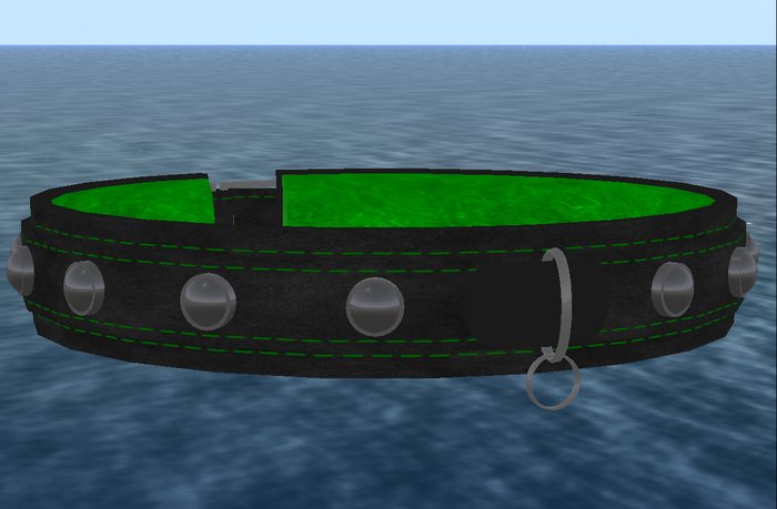 FauxFluff green furry Collar (scripted)