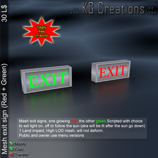 Mesh exit signs