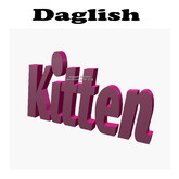 kitten 3d text pink tip jar daglish
