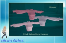 3 PACK BALLOON SLEEVE SWEATERS FOR TONIC