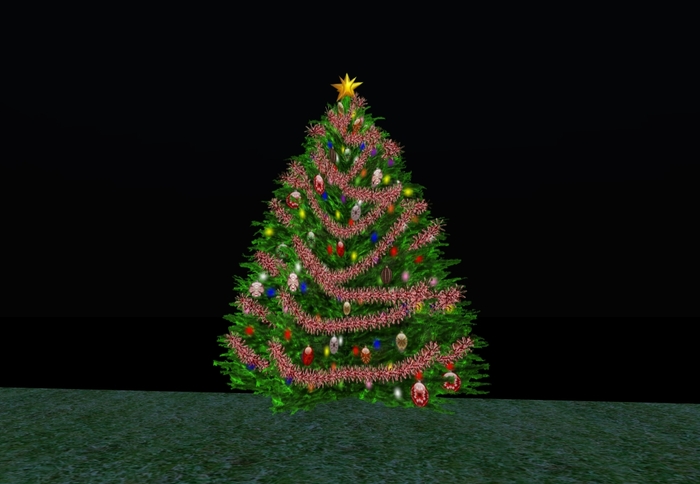 2 Prim Decorated Christmas Tree w/Red Garland (Multi) (No Flashing Gray!!)
