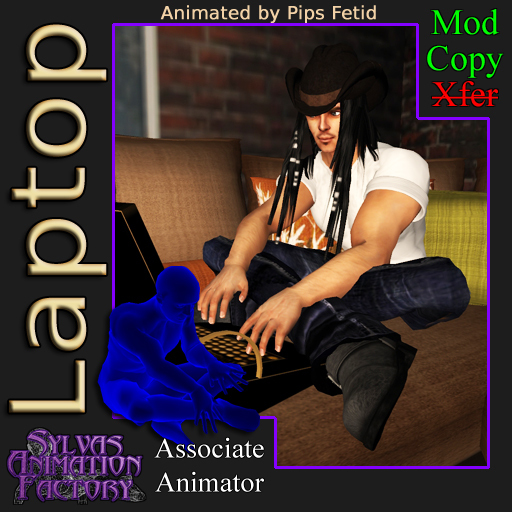 Laptop -- Sitting Crosslegged and Using a Laptop Animation (copyable)