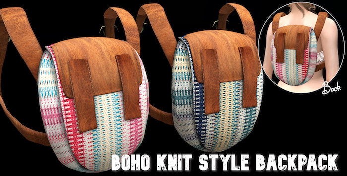 :KOYUKI: Boho Knit Style Backpack - 2 textures