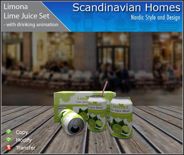 Limona Lime Juice Set - with drinking animation