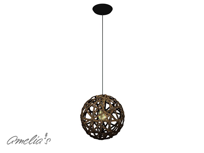 Amelia's Rattan Globe Light (Dark) Boxed