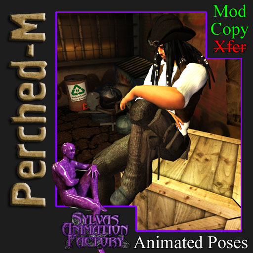 Perched - M -- Male Sitting with a Leg Hiked Animation (copyable)