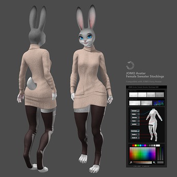 Second Life Marketplace - JOMO Rabbit-V1-Female-C-Dark gray