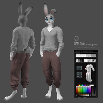 Second Life Marketplace - JOMO Rabbit-V1-Male-B-light grey