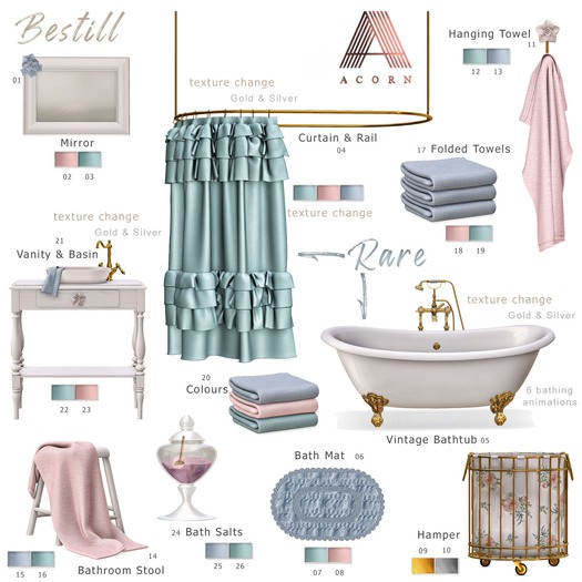 14. ACORN Bestill Bathroom Stool -Blush