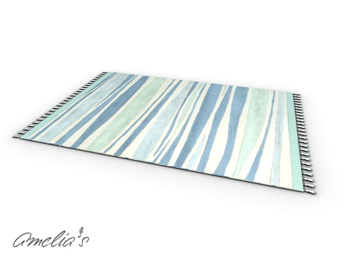 Amelia's Coastal Fringed Rug (Ocean Wave) Boxed
