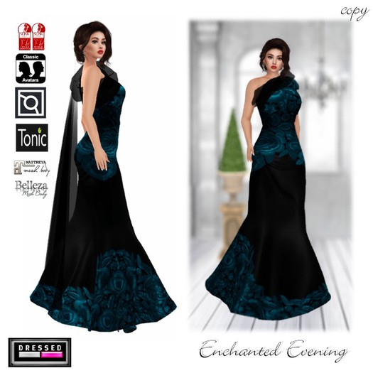 ::DBL::Enchanted Evening Gown (Mesh/Classic Fits) Teal