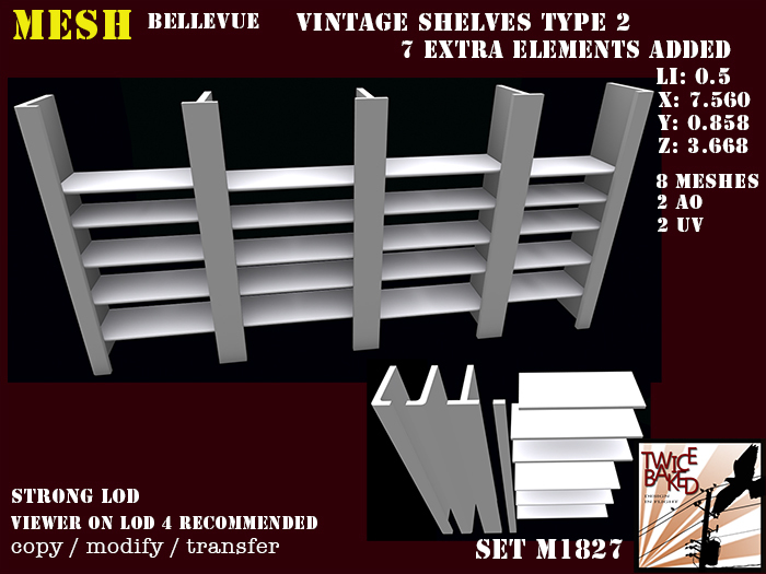 "TB" BV vintage shelves type 2 M1827