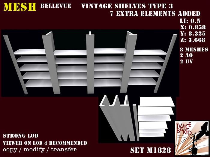 "TB" BV vintage shelves type 3 M1828