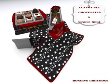 BMC379 LUXURY GORGEOUS SET OF CHOCOLATES & A SINGLE ROSE.