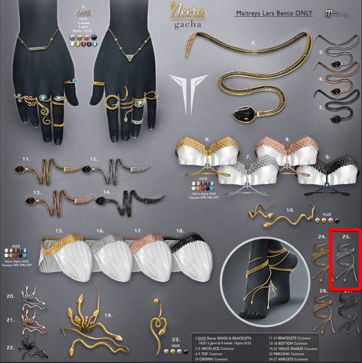 25.**RE** Neera Anklets - Common - Silver