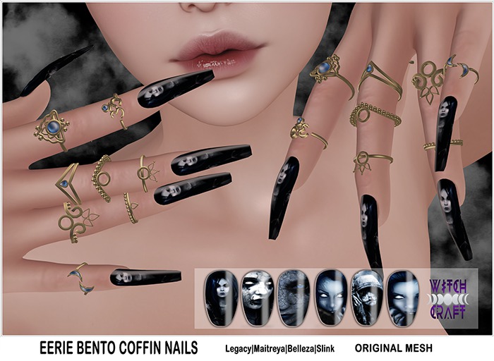{WitchCraft} Eerie Bento Coffin Nails