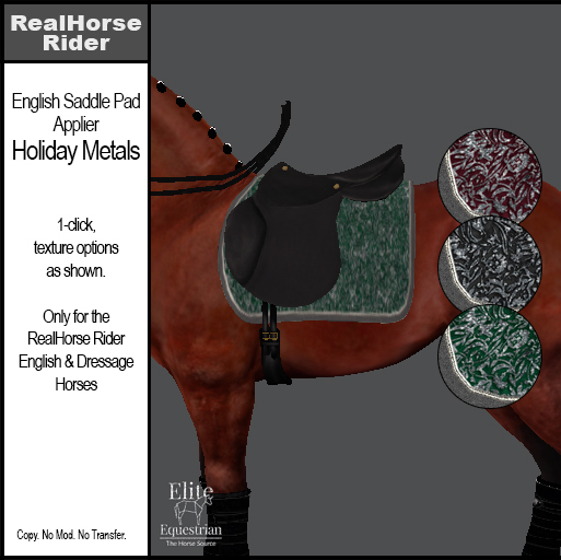 *E* RHR - English Saddle Pad Applier - Holi Metal [Add & Click]