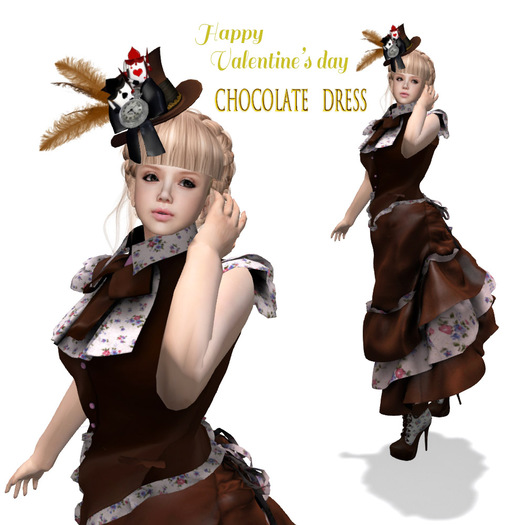 Valentine's day / Chocolate Dress, Boots & Hat