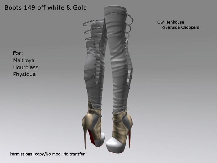 [REC] - Boots 149 off white & Gold  -BOX