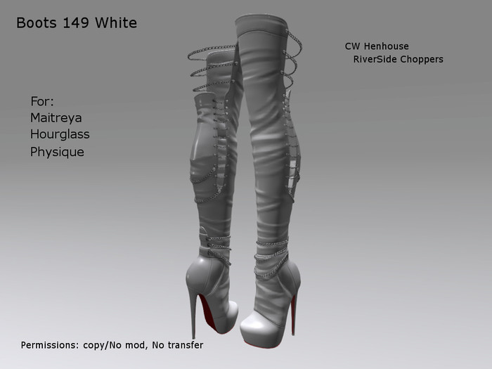 Second Life Marketplace - [REC] - Boots 149 White -BOX