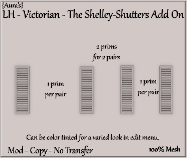 LH - Victorian - The Shelley  Shutters Ad Boxed