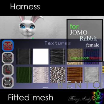 Second Life Marketplace - Furry Andy - Harness for Jomo Rabbit female