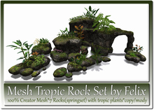 Mesh Tropic Rock Set by Felix 7 Shape(springrock+plants) c-m