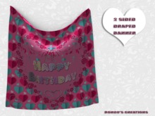 BMC388 - HAPPY BIRTHDAY - MESH DOUBLE SIDED DRAPED BANNER.