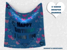 BMC390 - HAPPY BIRTHDAY I LOVE YOU - MESH DRAPED 2 SIDED DRAPED BANNER.