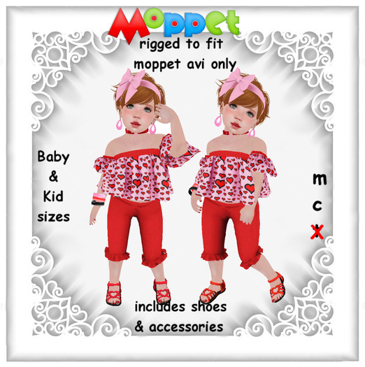 Moppet Heart Strapless Ruffle Set