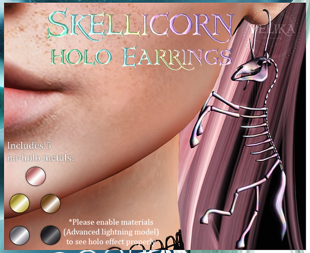 .Seance. Skellicorn Holo Earrings
