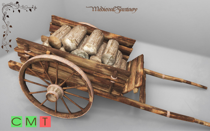 [MF] Medieval cart with wood pile (boxed)