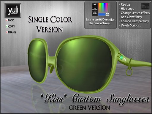 (Yuli) Kiss Custom Sunglasses Green Version