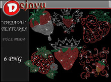 ^Dejavu^ Full Perm Rhinestone Strawberry Png