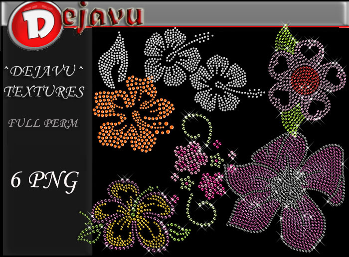 ^Dejavu^ Full Perm Rhinestone Flower Png 03