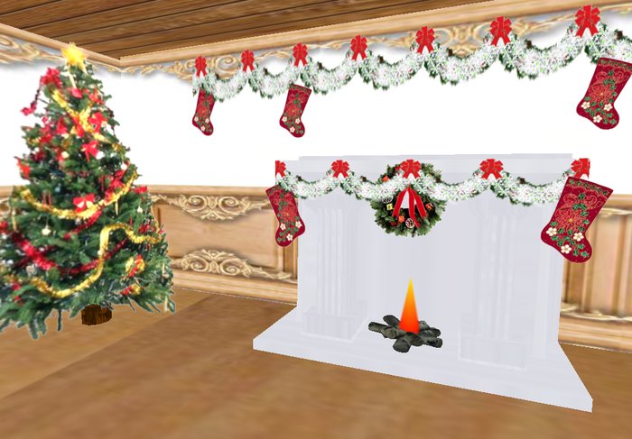 WENDY Kids! - CHRISTMAS  FIREPLACE WITH TREE AND DECORATIONS