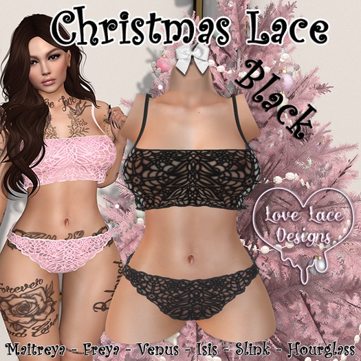 ::LL:: Christmas Lace Set // Black