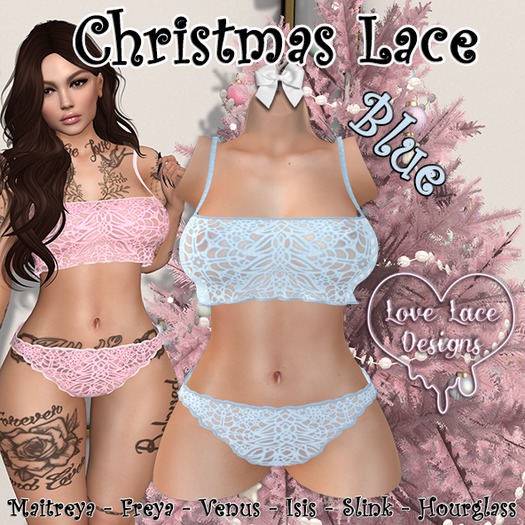::LL:: Christmas Lace Set // Blue {WEAR TO UNPACK}
