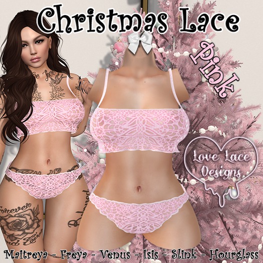 ::LL:: Christmas Lace Set // Pink 