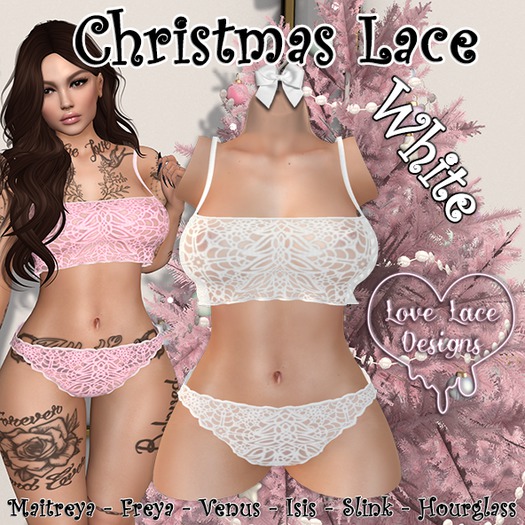 ::LL:: Christmas Lace Set // White {WEAR TO UNPACK}